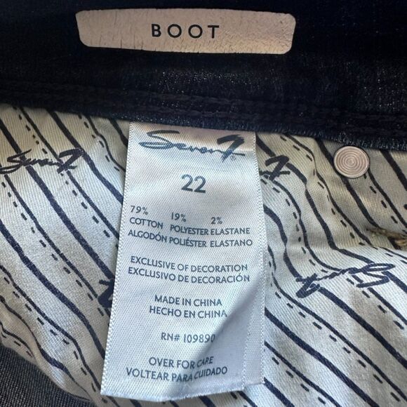 Seven7 Women's Plus Size 22 Dark Wash Denim Boot cut Mid Rise Jean - Picture 7 of 12